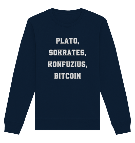 PLATO, SOKRATES, KONFUZIUS, BITCOIN  - Organic Basic Unisex Sweatshirt