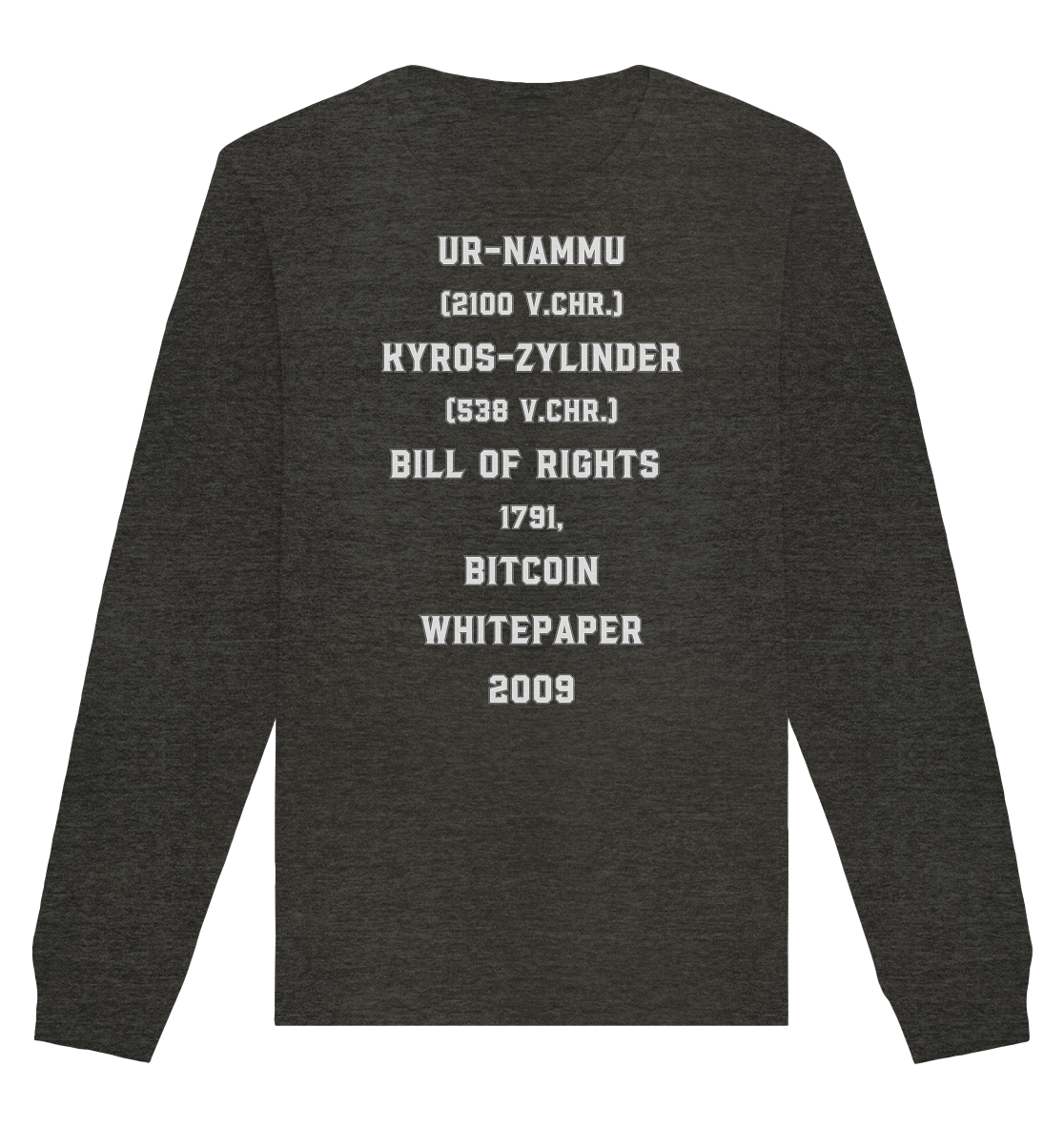 UR-NAMMU, KYROS-ZYLINDER, BILL OF RIGHTS, BITCOIN WHITEPAPER - Organic Basic Unisex Sweatshirt