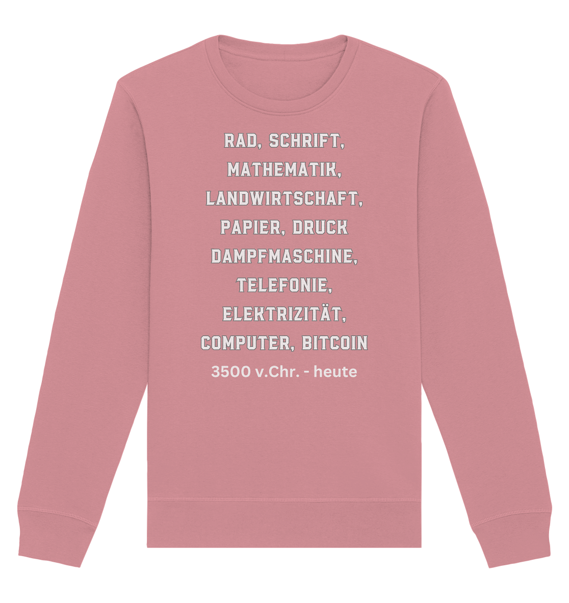 Erfindungen 3500 v. Chr. bis heute zu Bitcoin - Organic Basic Unisex Sweatshirt