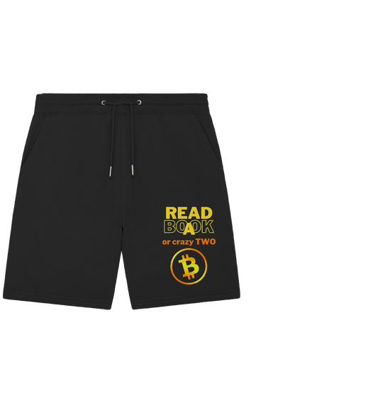 READ A BOOK or CRAZY TWO - (Variante crazy in orange) - Organic Jogger Shorts