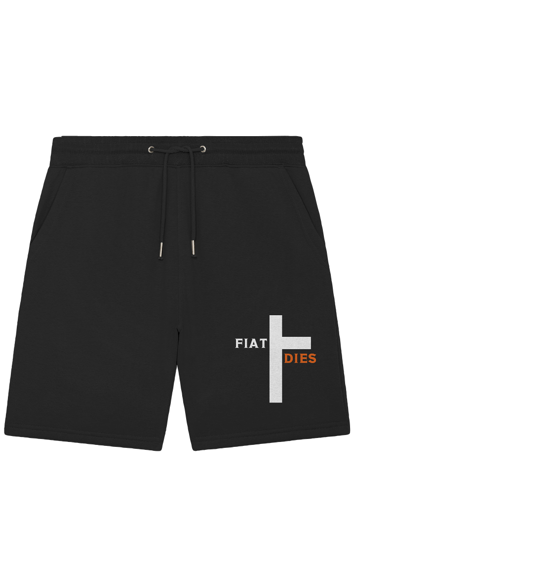 FIAT DIES  (Version: "FIAT" in weiss, "DIES" in orange) - Organic Jogger Shorts