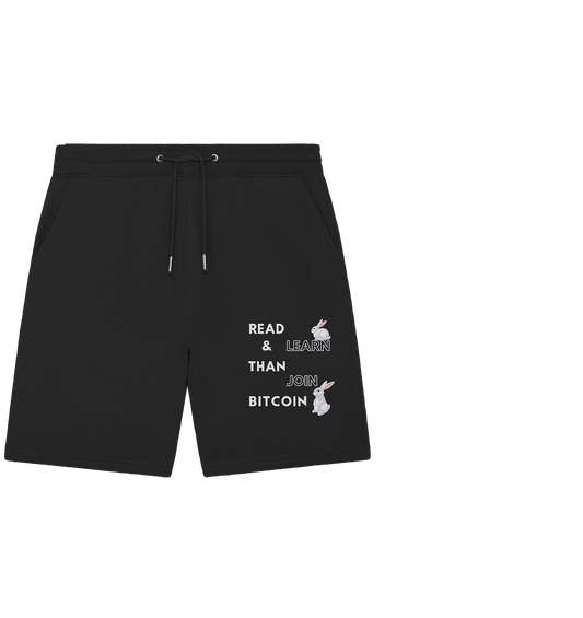 READ & LEARN THAN JOIN BITCOIN - Bunny Version - Ladies Collection  - Organic Jogger Shorts