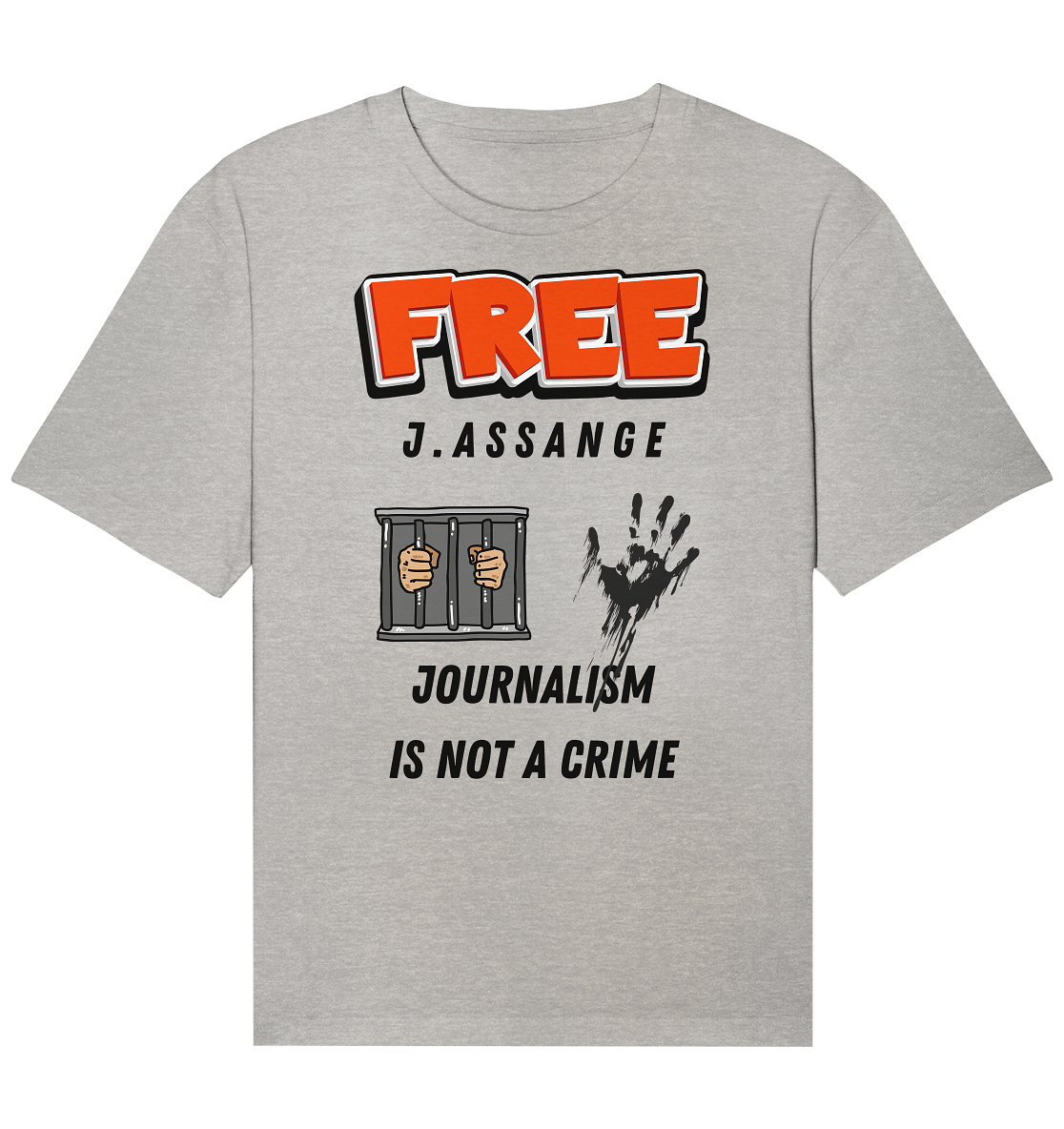 FREE J.ASSANGE - JOURNALISM IS NOT A CRIME (2 GRAFIKEN) - Organic Relaxed Shirt