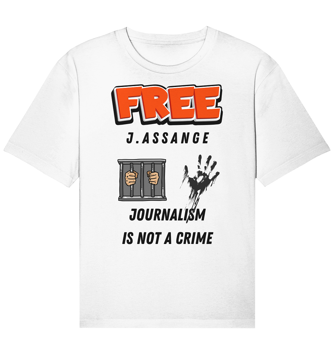 FREE J.ASSANGE - JOURNALISM IS NOT A CRIME (2 GRAFIKEN) - Organic Relaxed Shirt