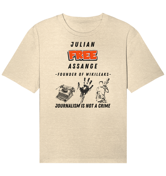 FREE JULIAN ASSANGE - FOUNDER OF WIKILEAKS - JOURNALISM IS NOT A CRIME (3 GRAFIKEN) - Organic Relaxed Shirt