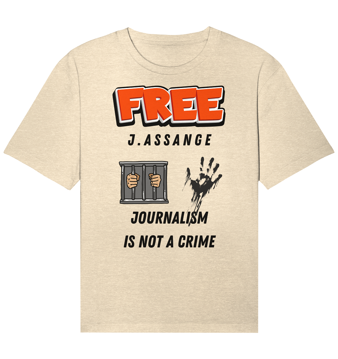 FREE J.ASSANGE - JOURNALISM IS NOT A CRIME (2 GRAFIKEN) - Organic Relaxed Shirt