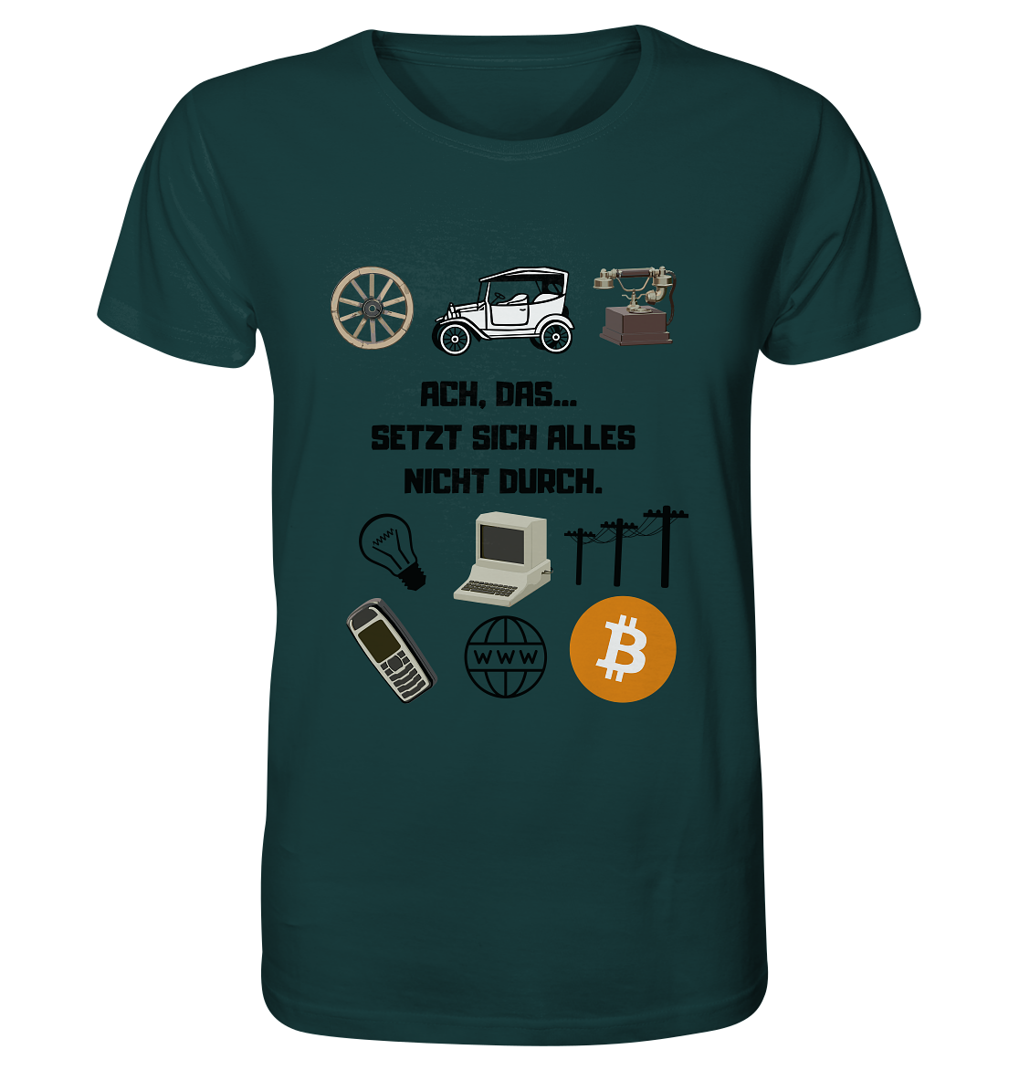 ACH, DAS SETZT SICH ALLES NICHT DURCH. (8 Grafiken, BTC Symbol) - Organic Shirt