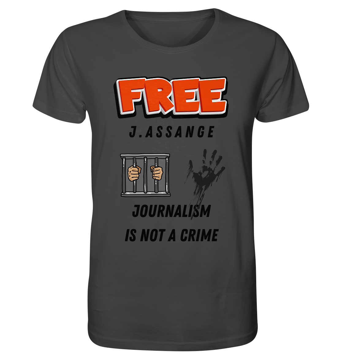 FREE J.ASSANGE - JOURNALISM IS NOT A CRIME (2 GRAFIKEN) - Organic Shirt