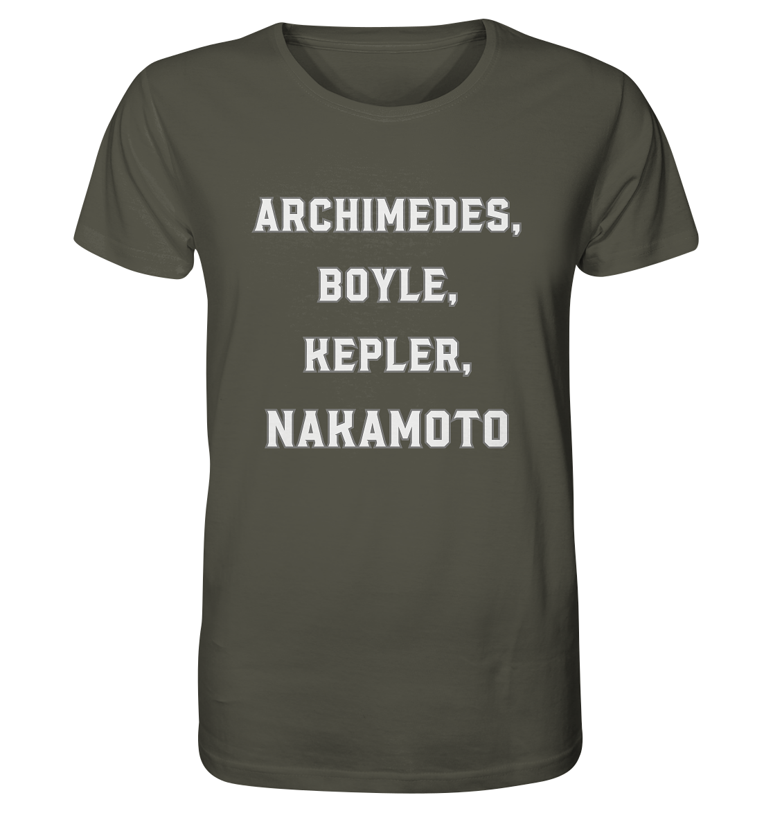 ARCHIMEDES, BOYLE, KEPLER, NAKAMOTO - Organic Shirt