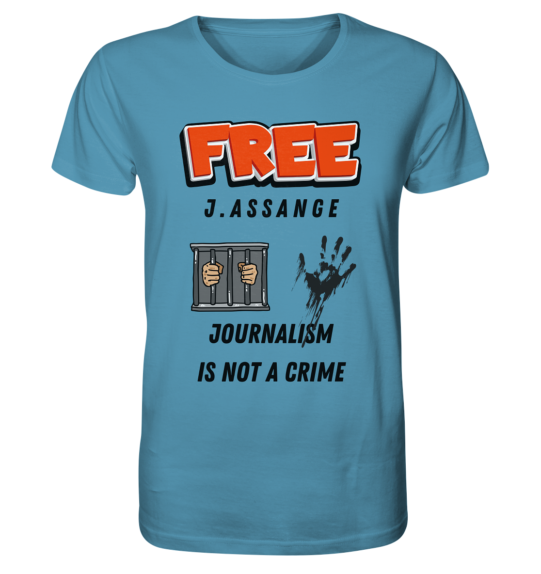 FREE J.ASSANGE - JOURNALISM IS NOT A CRIME (2 GRAFIKEN) - Organic Shirt