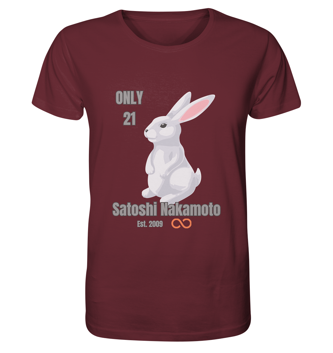 SATOSHI NAKAMOTO Est. 2009 (unendlich) - ONLY 21  - Organic Shirt