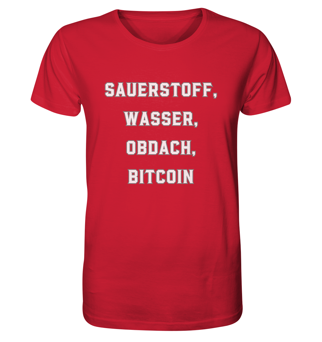 SAUERSTOFF, WASSER, OBDACH, BITCOIN - Organic Shirt