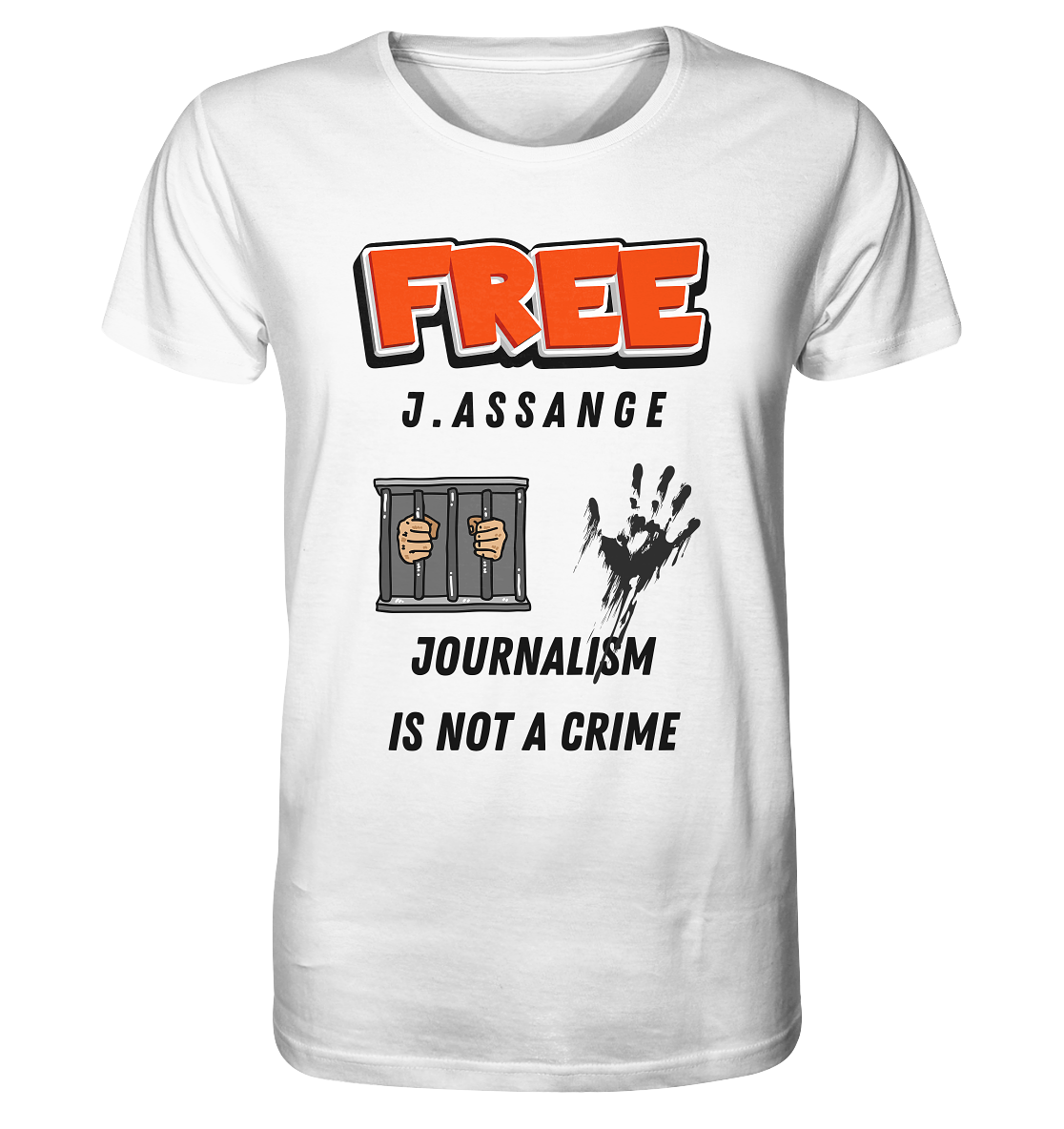 FREE J.ASSANGE - JOURNALISM IS NOT A CRIME (2 GRAFIKEN) - Organic Shirt