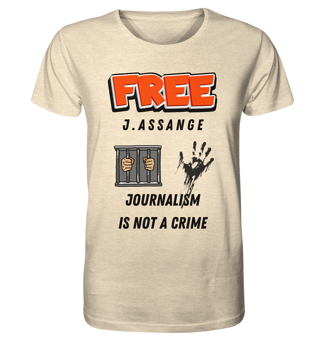 FREE J.ASSANGE - JOURNALISM IS NOT A CRIME (2 GRAFIKEN) - Organic Shirt