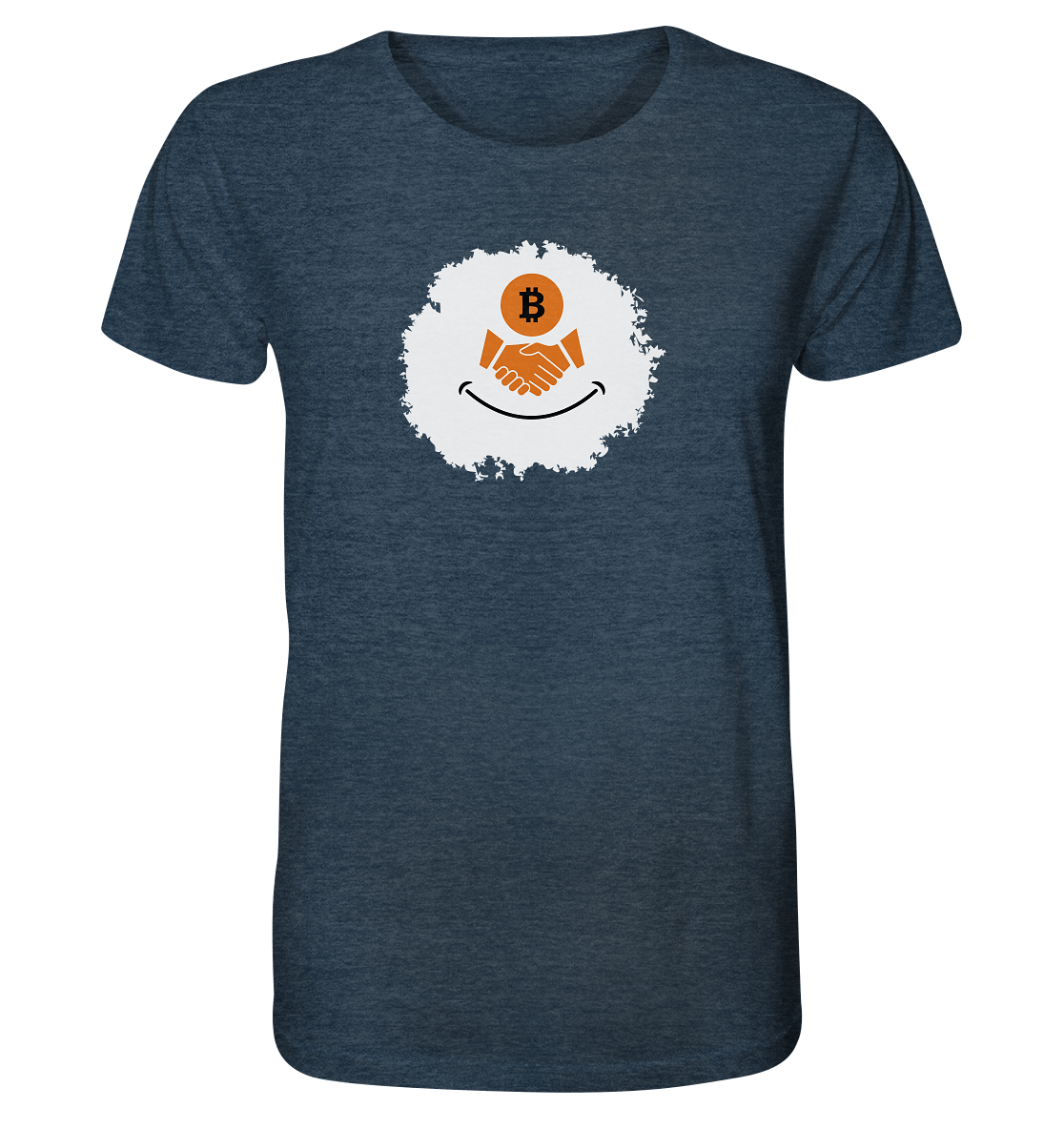 Smiley Bitcoin handshake - (Ladies Collection 21% Rabatt bis zum Halving 2024) - Organic Shirt (meliert)