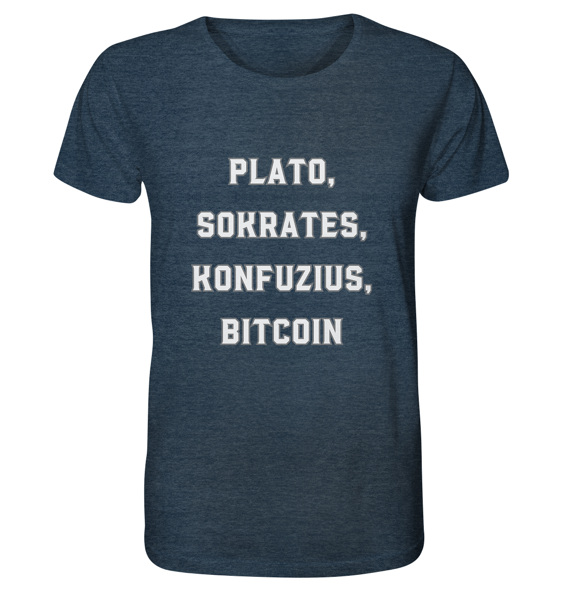 PLATO, SOKRATES, KONFUZIUS, BITCOIN  - Organic Shirt (meliert)