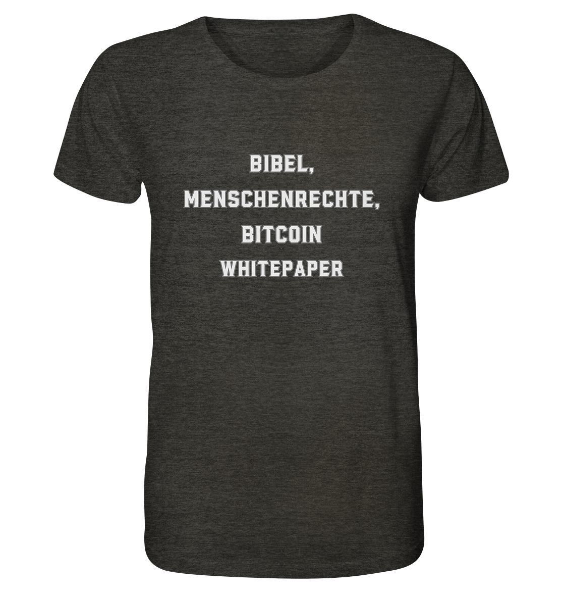 BIBEL, MENSCHENRECHTE, BITCOIN WHITEPAPER - Organic Shirt (meliert)