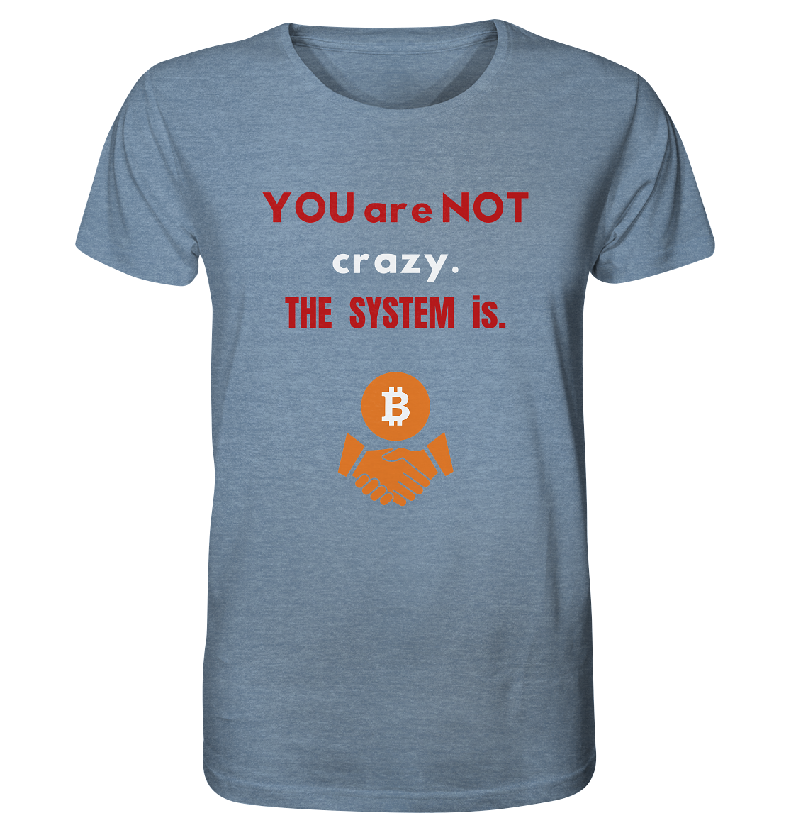 YOU are NOT crazy. THE SYSTEM is. - Organic Shirt (meliert)