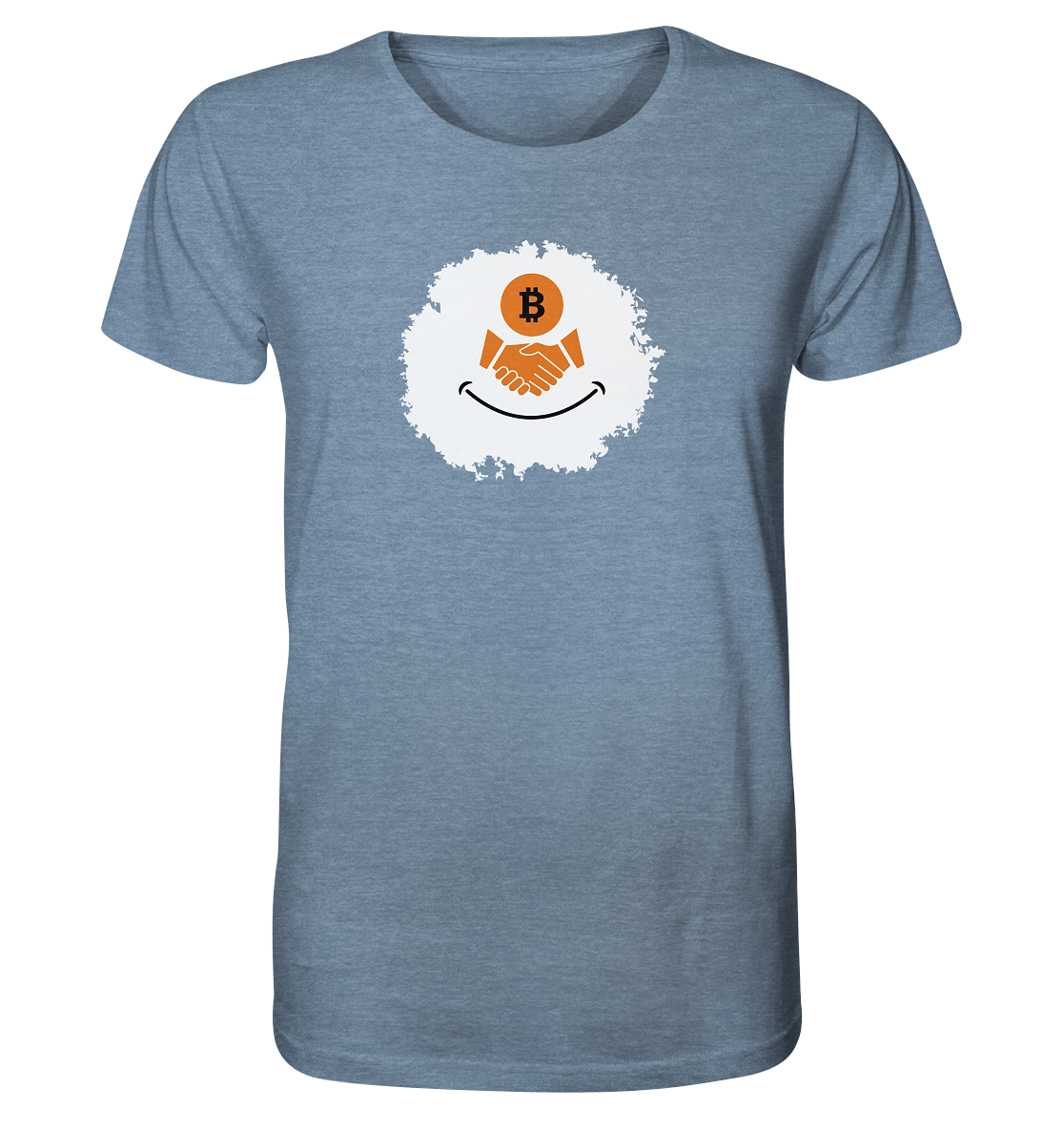 Smiley Bitcoin handshake - (Ladies Collection 21% Rabatt bis zum Halving 2024) - Organic Shirt (meliert)