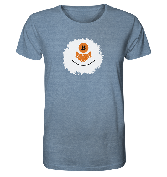 Smiley Bitcoin handshake - (Ladies Collection 21% Rabatt bis zum Halving 2024) - Organic Shirt (meliert)