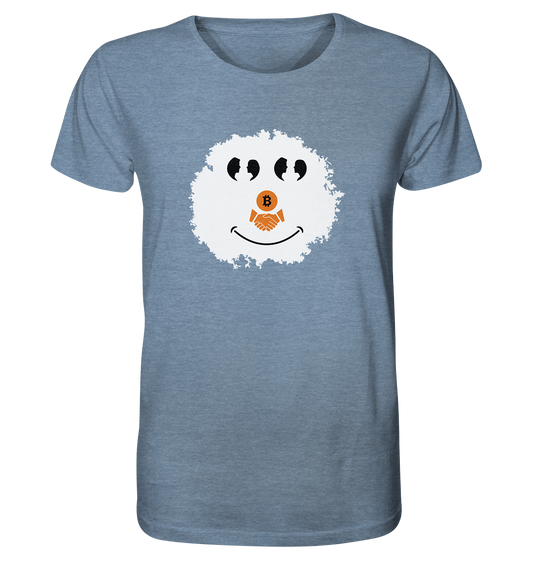 BITCOIN Augen Gespräch handshake SMILEY - Organic Shirt (meliert)