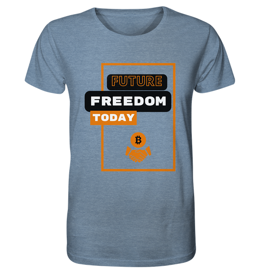 FUTURE FREEDOM TODAY (BTC handshake) - Organic Shirt (meliert)