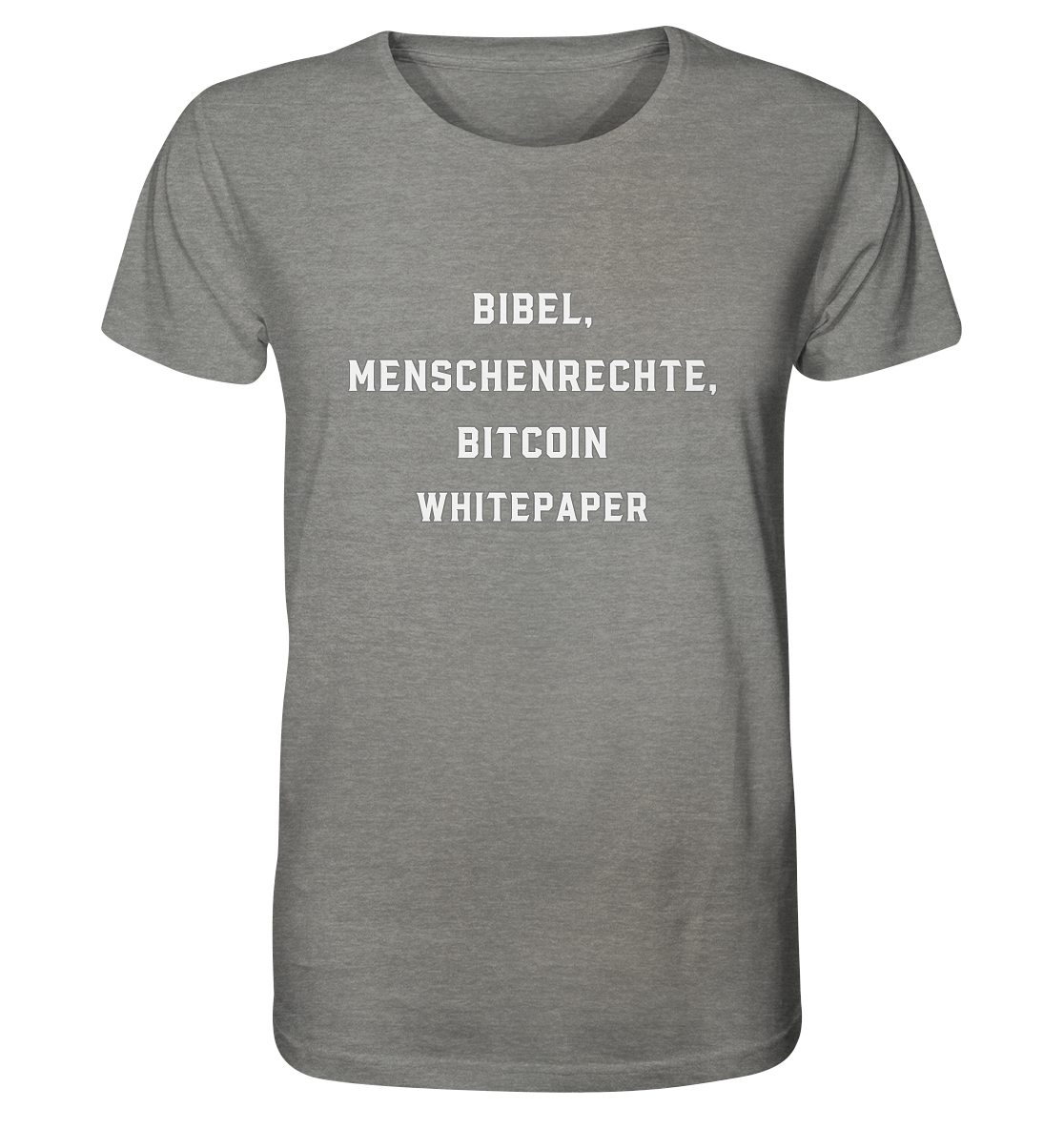 BIBEL, MENSCHENRECHTE, BITCOIN WHITEPAPER - Organic Shirt (meliert)