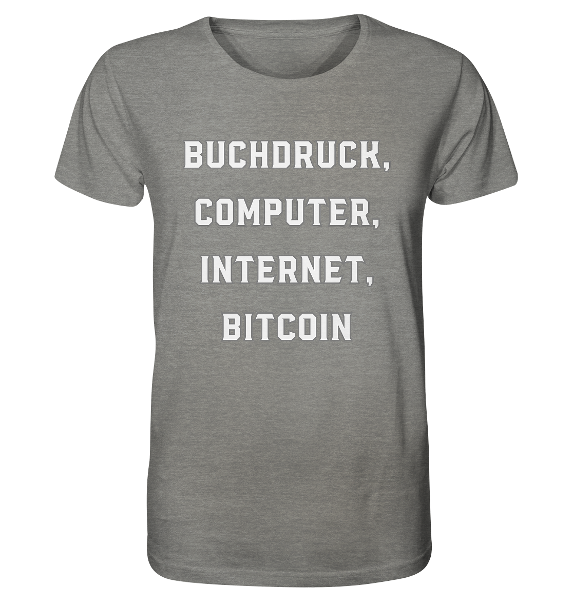 Buchdruck, Computer, Internet, Bitcoin - Organic Shirt (meliert)