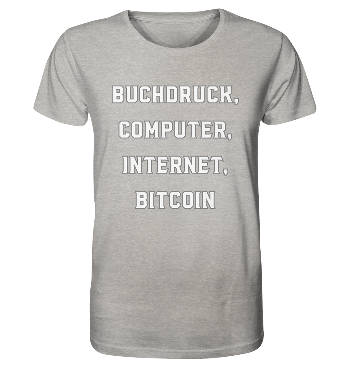 Buchdruck, Computer, Internet, Bitcoin - Organic Shirt (meliert)