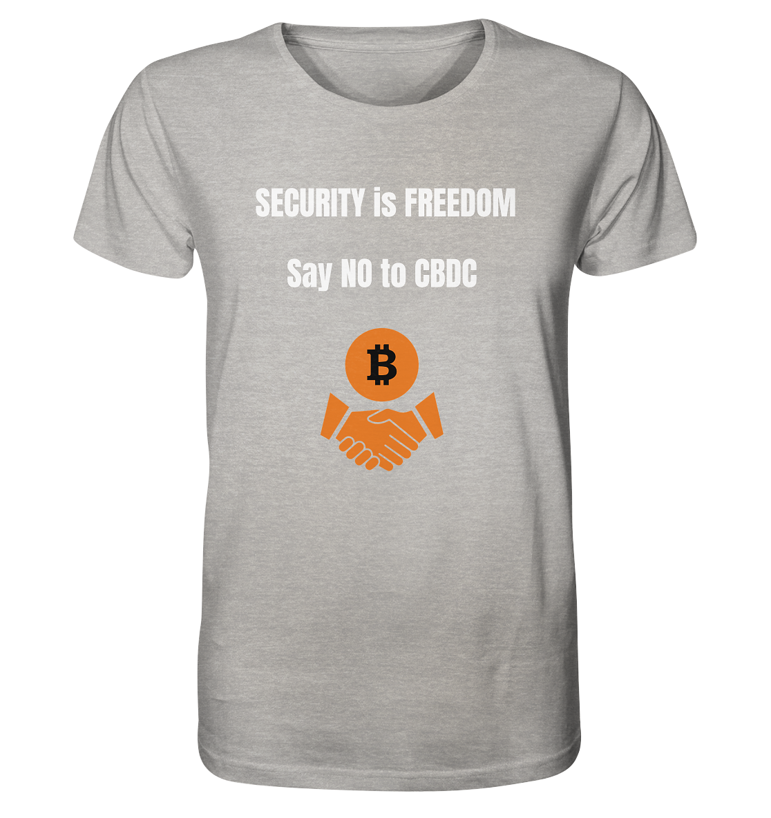 SECURITY is FREEDOM - say NO to CBDC  - Organic Shirt (meliert)