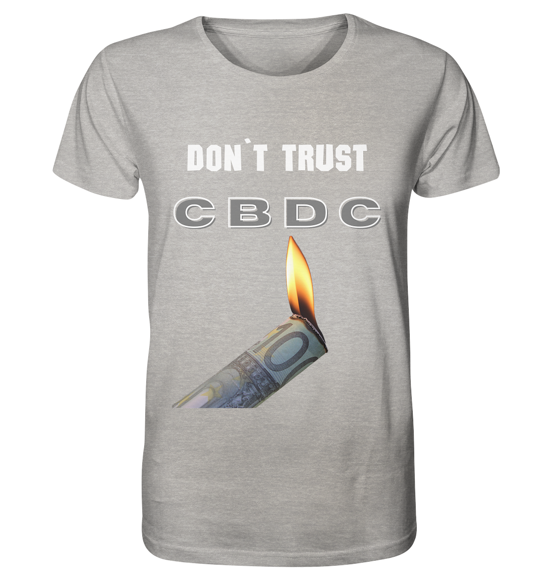 DON`T TRUST CBDC - Organic Shirt (meliert)