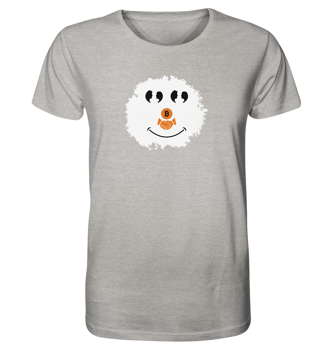 Smiley Augen Gespräch Bitcoin handshake - (Ladies Collection 21% Rabatt bis zum Halving 2024) - Organic Shirt (meliert)