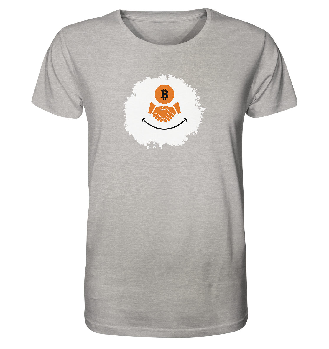 Smiley Bitcoin handshake - (Ladies Collection 21% Rabatt bis zum Halving 2024) - Organic Shirt (meliert)