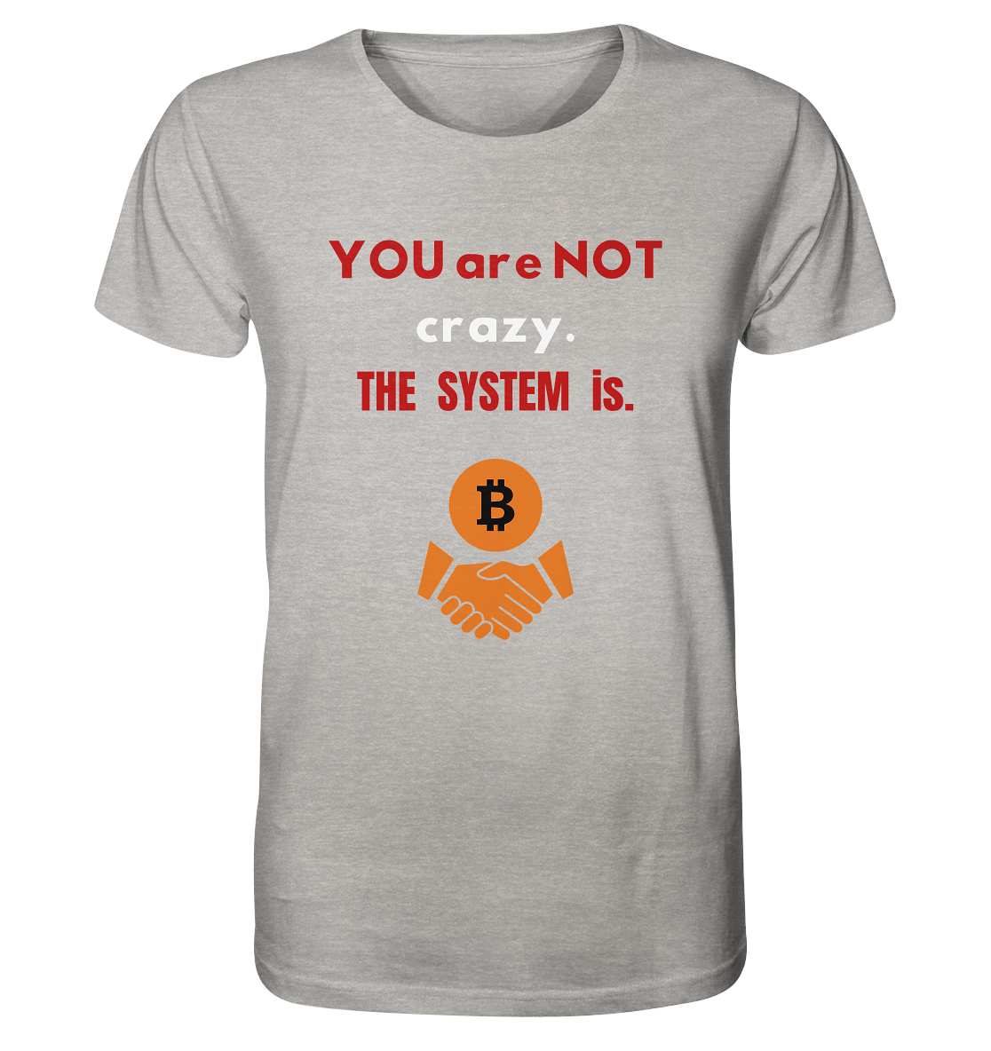 YOU are NOT crazy. THE SYSTEM is. (Variante BTC black) - Organic Shirt (meliert)
