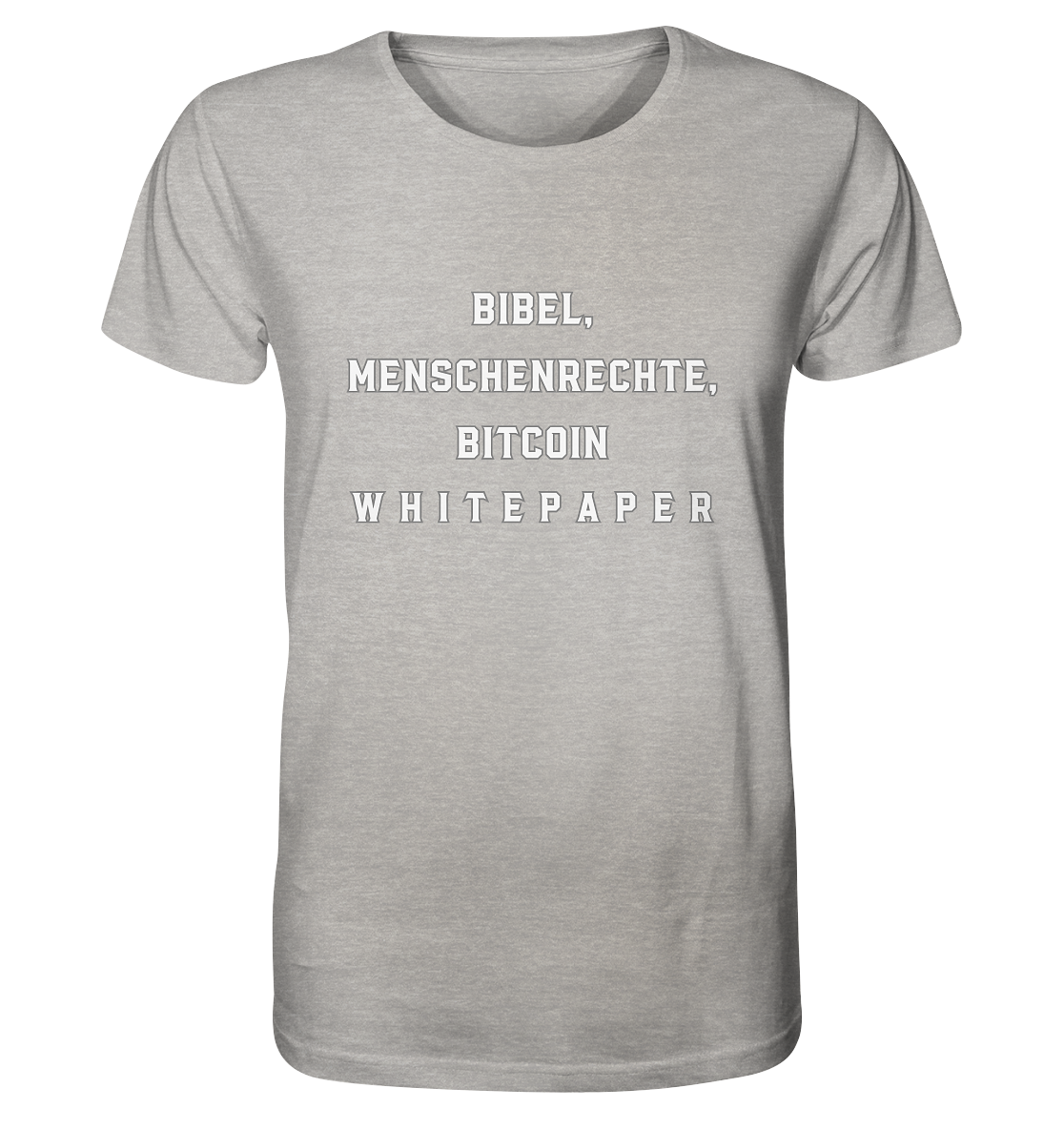 BIBEL, MENSCHENRECHTE, BITCOIN W H I T E P A P E R  - Organic Shirt (meliert)