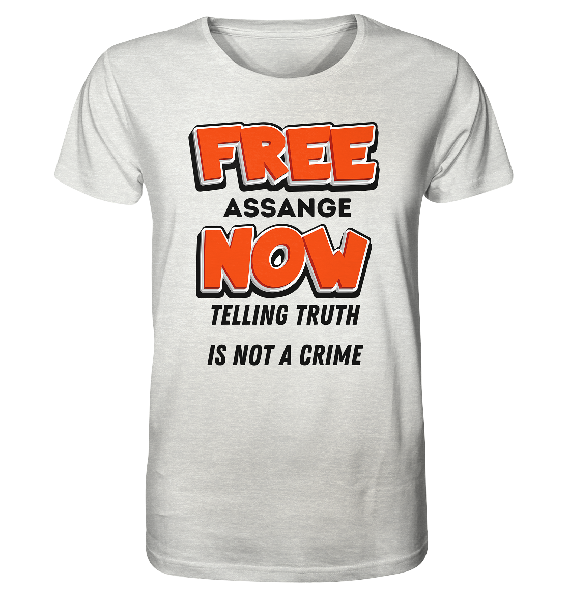 FREE ASSANGE NOW - TELLING TRUTH IS NOT A CRIME - Organic Shirt (meliert)