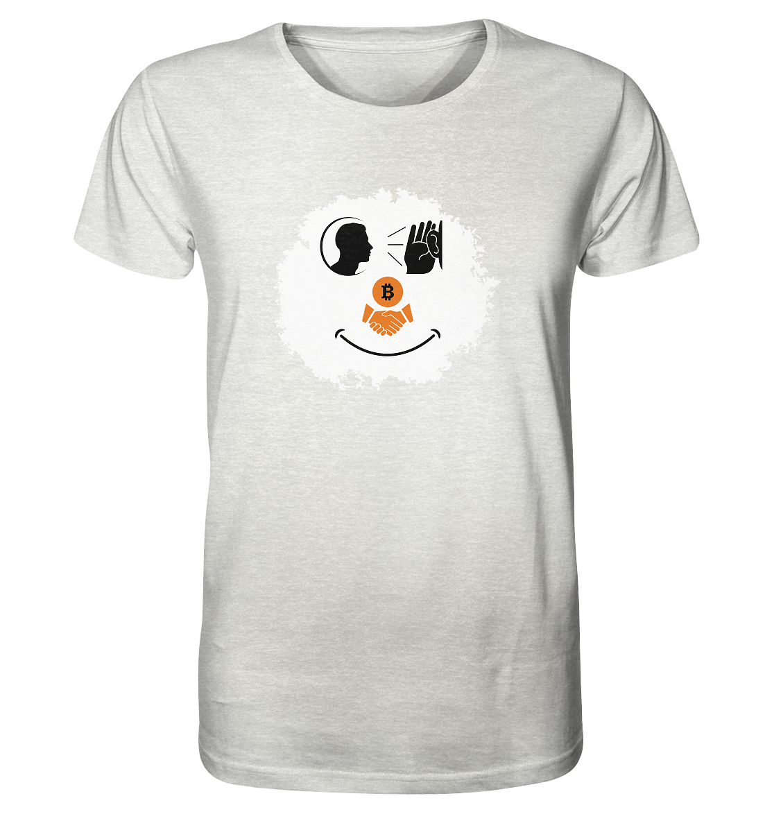 BITCOIN listen to handshake SMILEY - Organic Shirt (meliert)