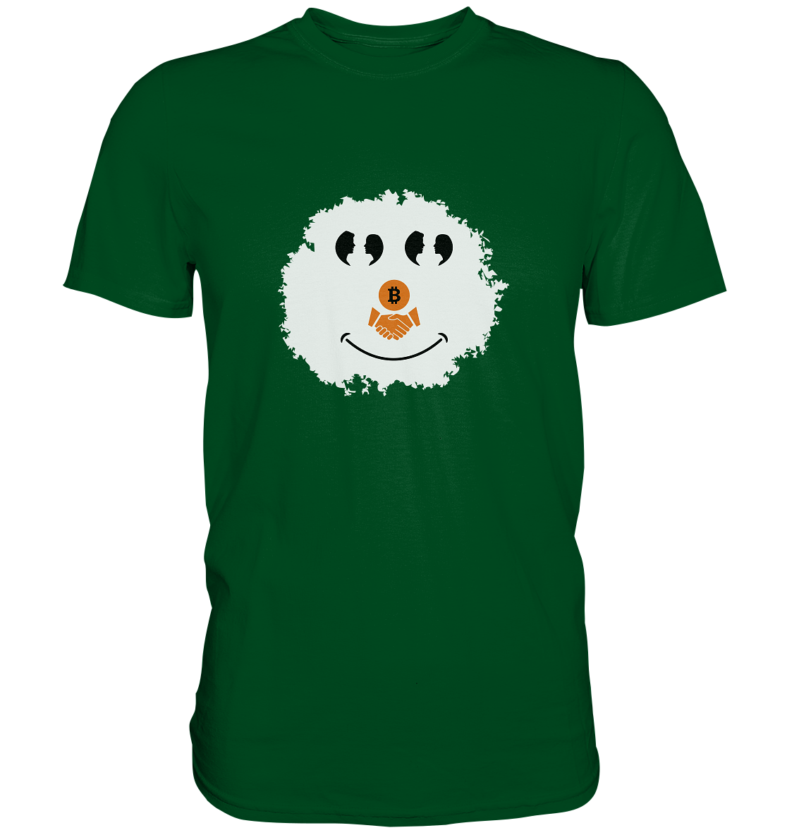 BITCOIN Augen Gespräch handshake SMILEY - Premium Shirt