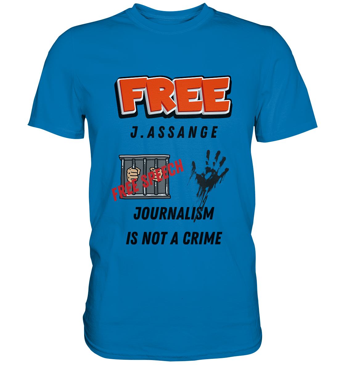 FREE J.ASSANGE - JOURNALISM IS NOT A CRIME # FREE SPEECH (2 GRAFIKEN) - Ladies Collection 21% Rabatt bis zum Halving 2024) - Premium Shirt