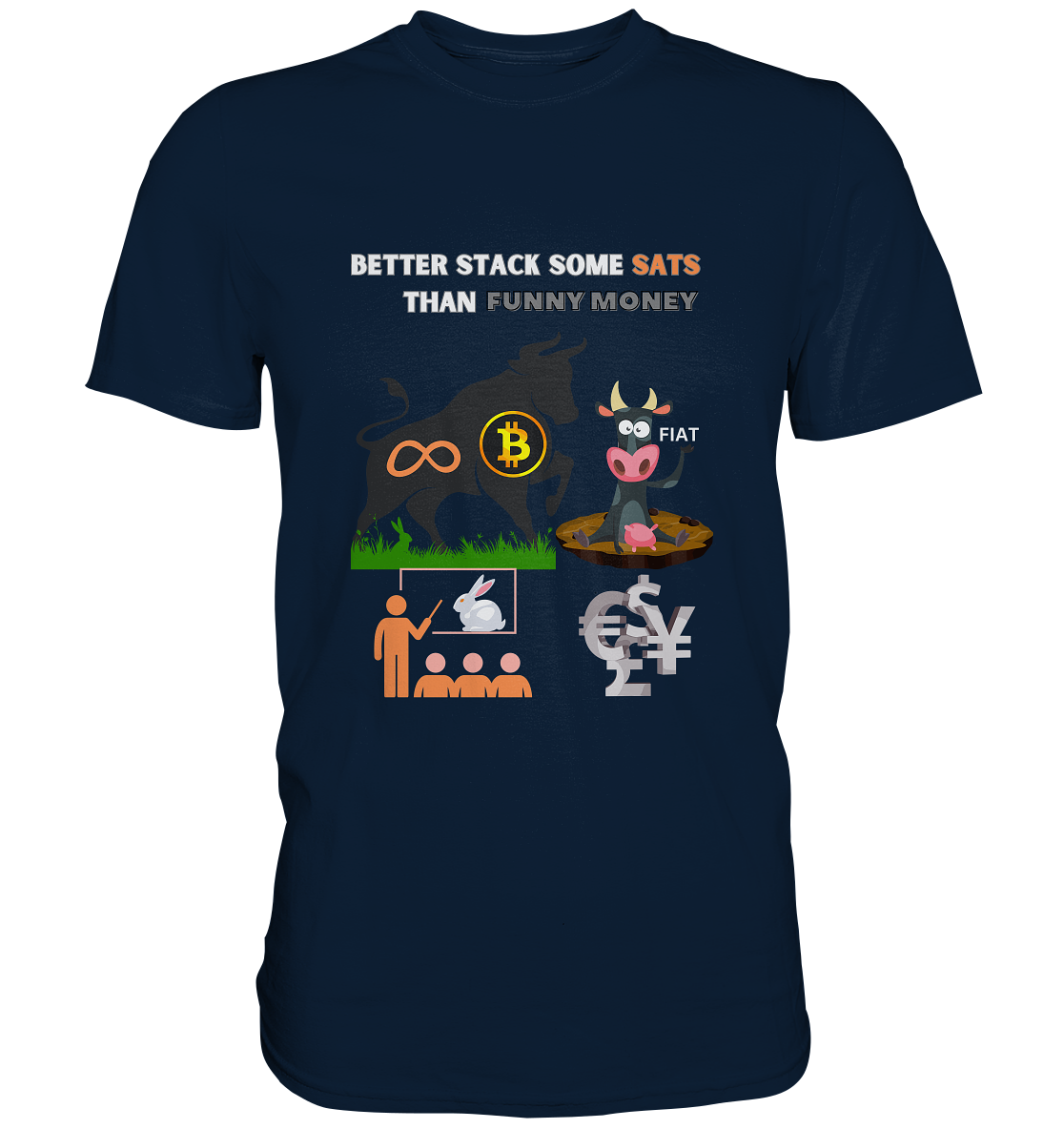 BETTER STACK SOME SATS THAN FUNNY MONEY - BTC BULLE, unendlich, Kaninchenbau-Schule,... - LADIES COLLECTION 21% automat. Rabatt bis zum Halving 2024 - Premium Shirt