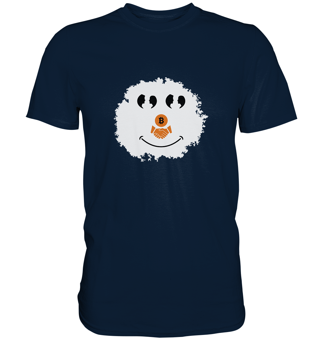 BITCOIN Augen Gespräch handshake SMILEY - Premium Shirt