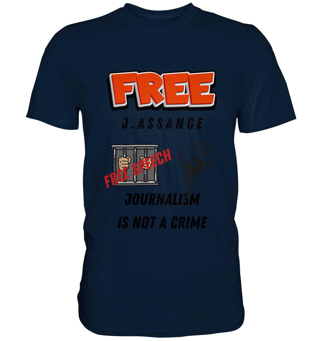 FREE J.ASSANGE - JOURNALISM IS NOT A CRIME # FREE SPEECH (2 GRAFIKEN) - Ladies Collection 21% Rabatt bis zum Halving 2024) - Premium Shirt