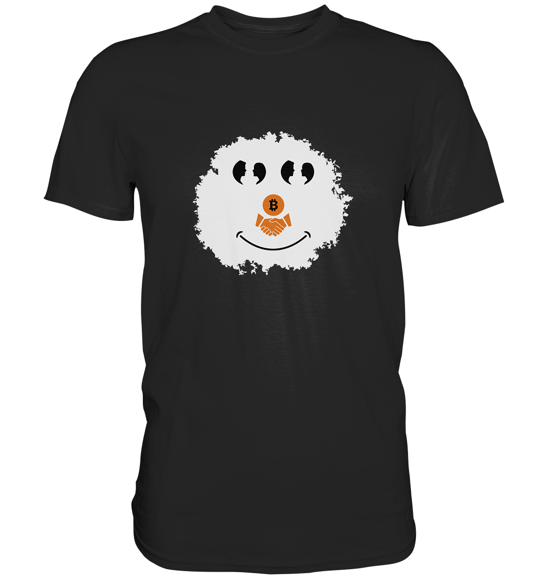 BITCOIN Augen Gespräch handshake SMILEY - Premium Shirt