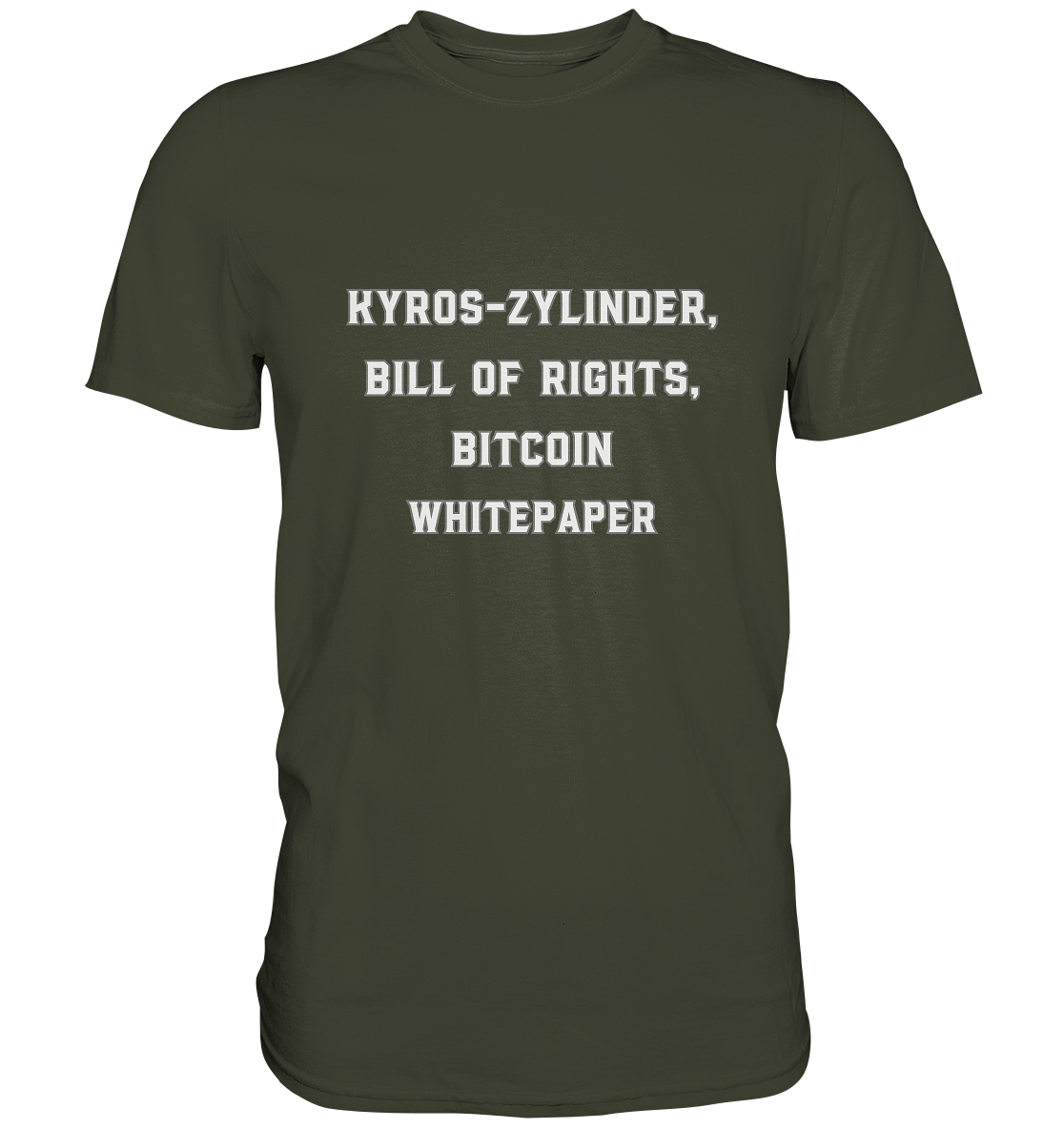 KYROS-ZYLINDER, BILL OF RIGHTS, BITCOIN WHITEPAPER - Premium Shirt