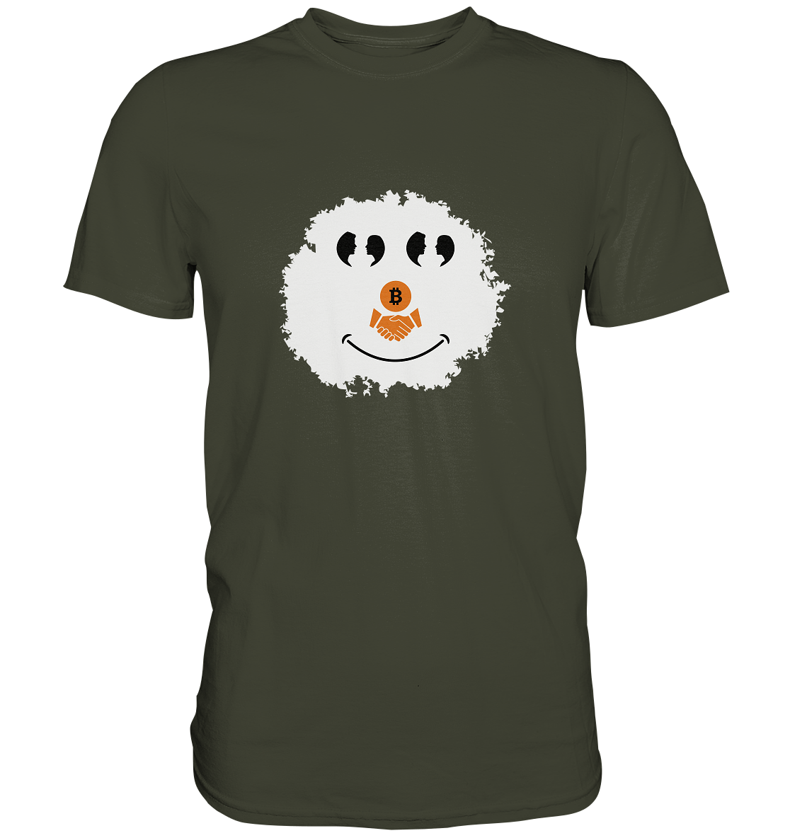 BITCOIN Augen Gespräch handshake SMILEY - Premium Shirt