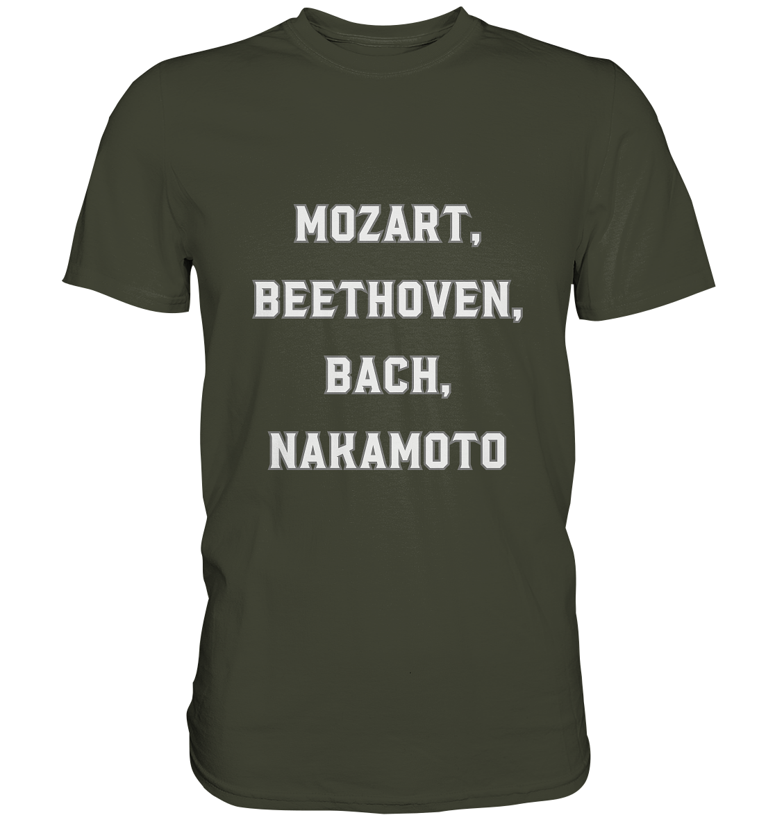 MOZART, BEETHOVEN, BACH, NAKAMOTO  - Premium Shirt