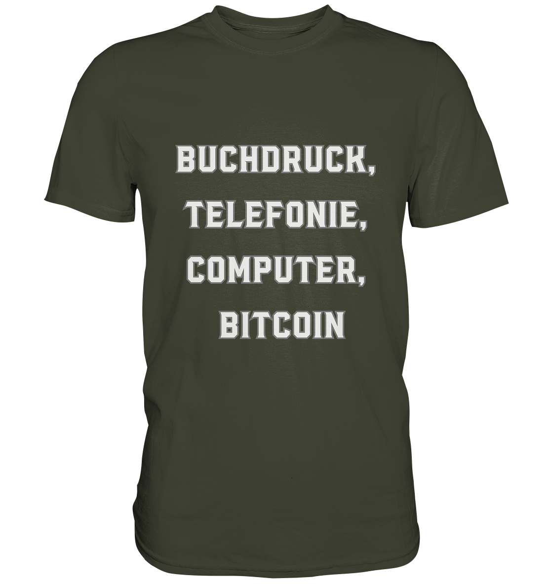 Buchdruck, Telefonie, Computer, Bitcoin  - Premium Shirt