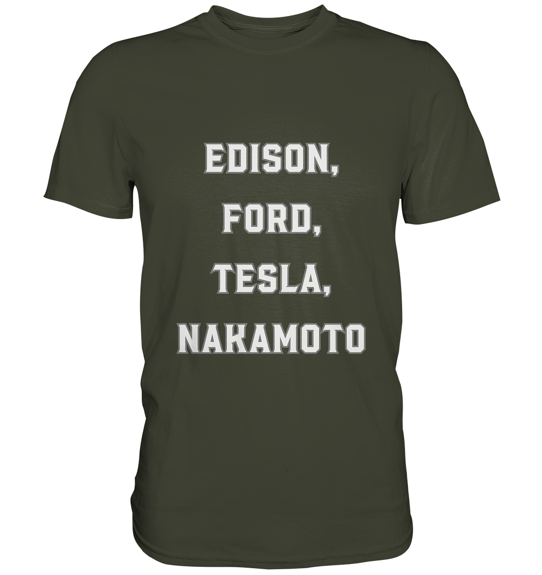 Erfinder: EDISON, FORD, TESLA, NAKAMOTO - Premium Shirt