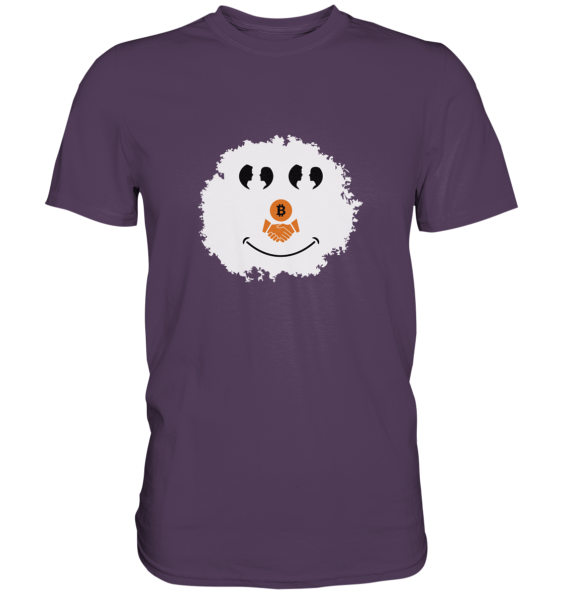 BITCOIN Augen Gespräch handshake SMILEY - Premium Shirt