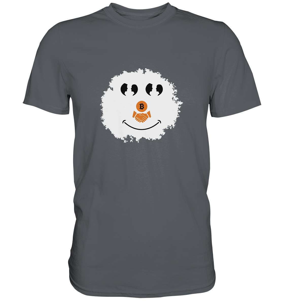 BITCOIN Augen Gespräch handshake SMILEY - Premium Shirt